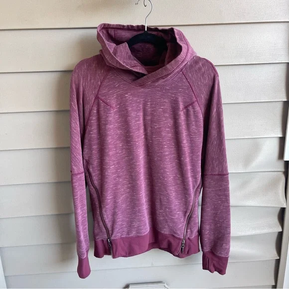 Women Sz 6 Lululemon Om & Roam Pullover Hoodie‎ Heathered Rust Berry Sweatshirt - Picture 3 of 10